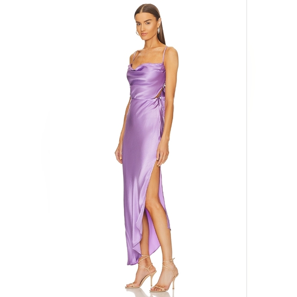 13. NWT MICHAEL COSTELLO X REVOLVE CASSIE MIDI DRESS IN PURPLE - Picture 4 of 9